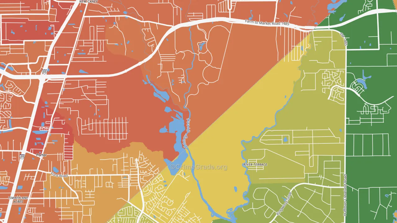 Walden Woods, TX Map of Murder Rates
