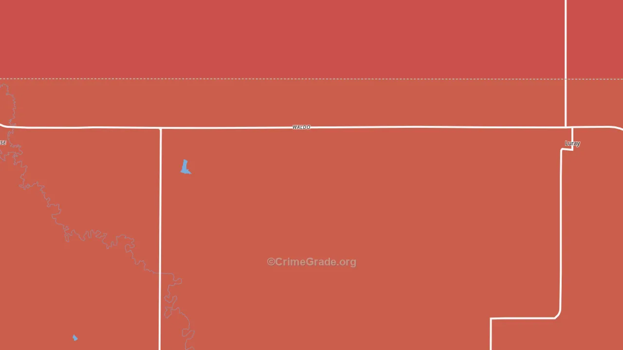 Waldo, KS Map of Murder Rates
