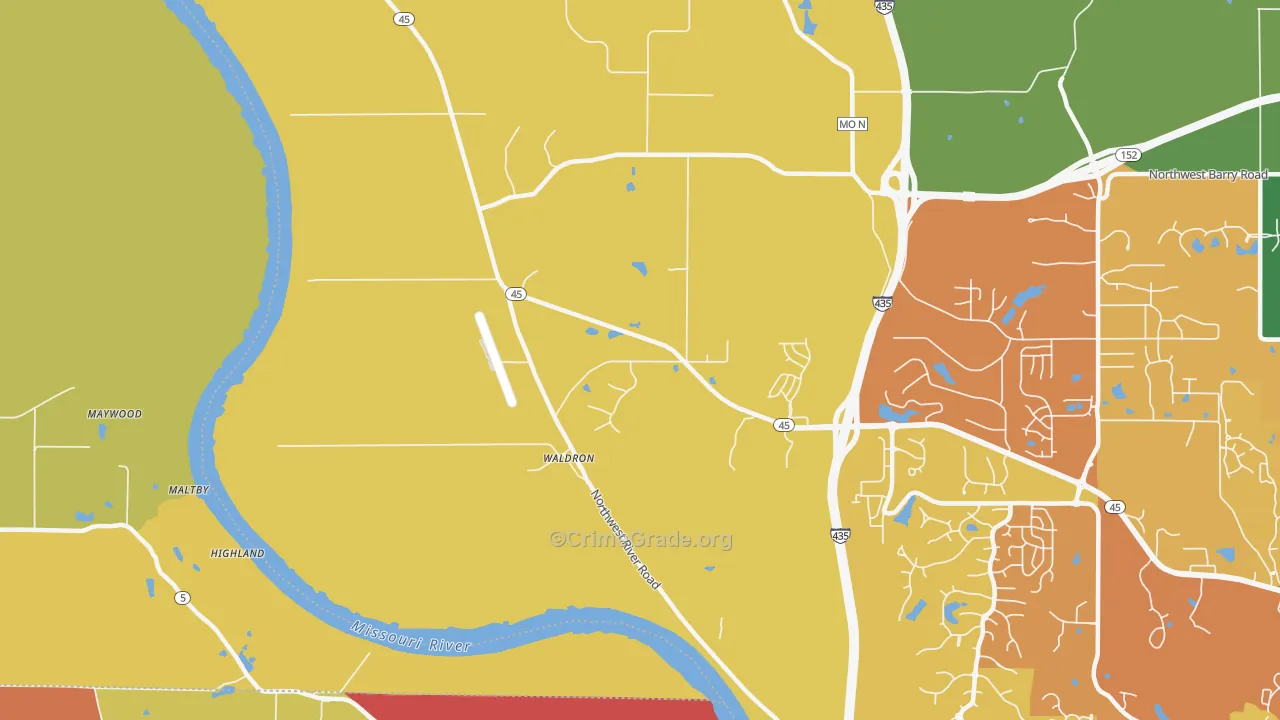 Waldron, MO Map of Murder Rates