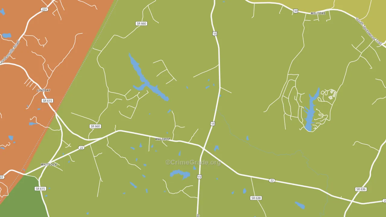 Waldrop, VA Map of Murder Rates