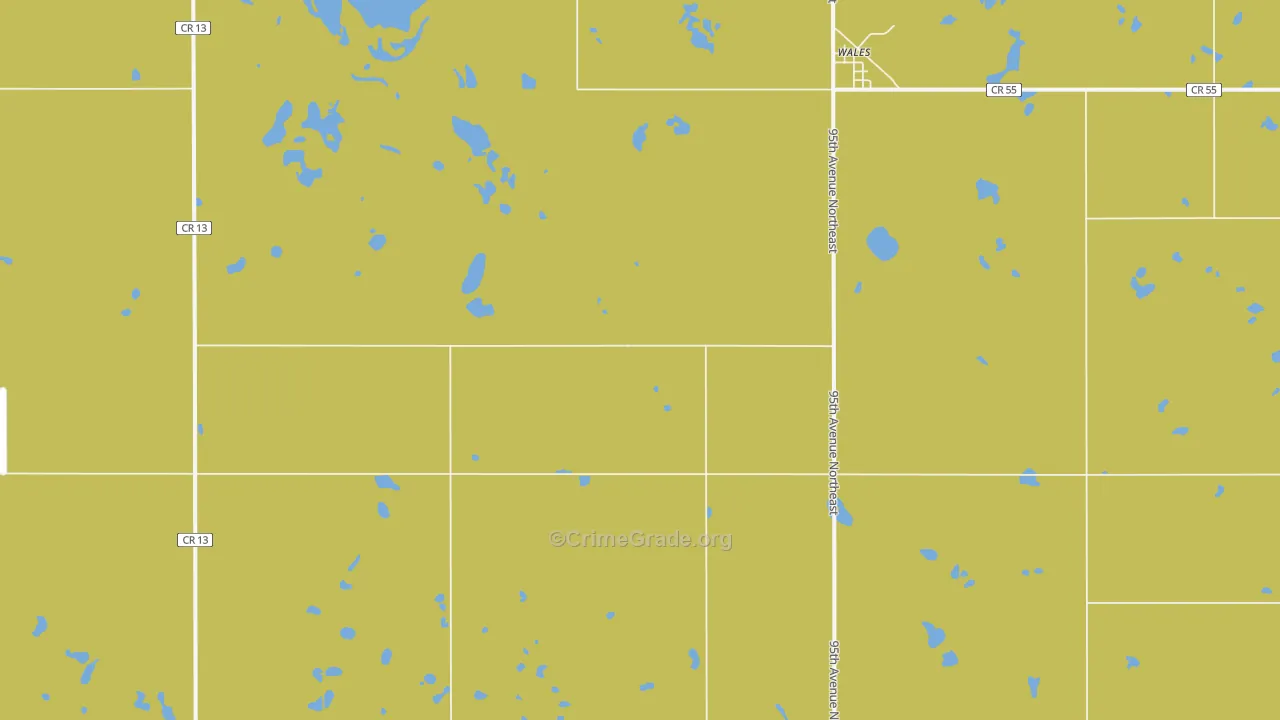 Wales, ND Map of Murder Rates