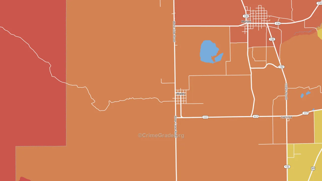 Wales, UT Map of Murder Rates
