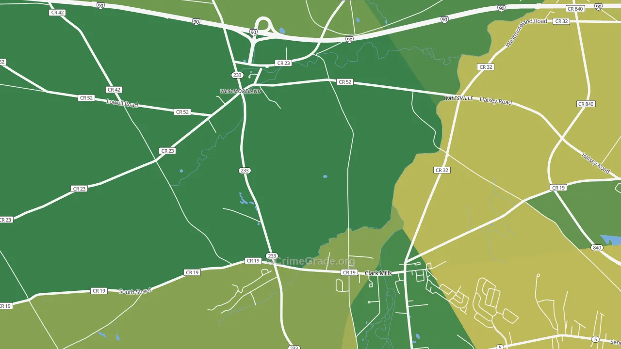 Walesville, NY Map of Murder Rates