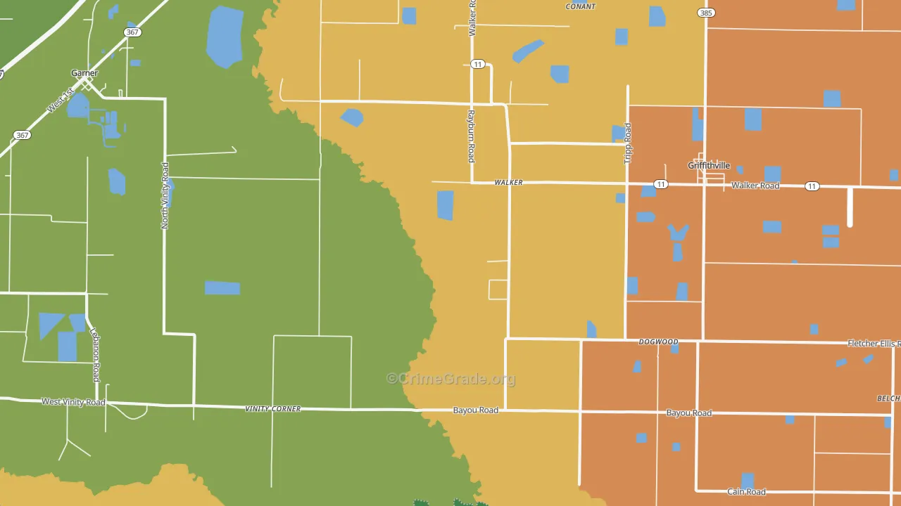 Walker, AR Map of Murder Rates
