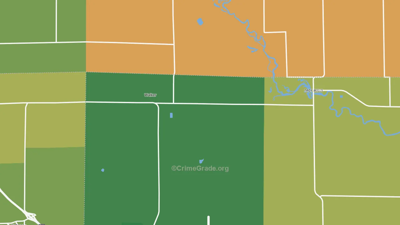 Walker, IA Map of Murder Rates
