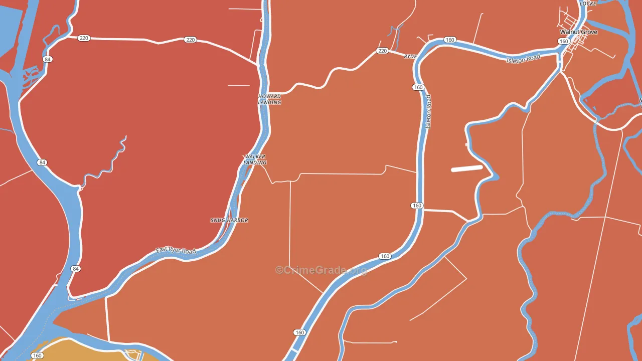 Walker Landing, CA Map of Murder Rates