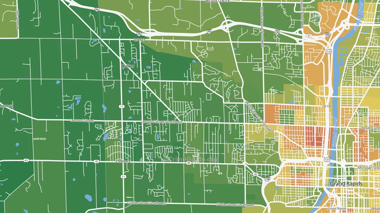 Walker, MI Map of Murder Rates