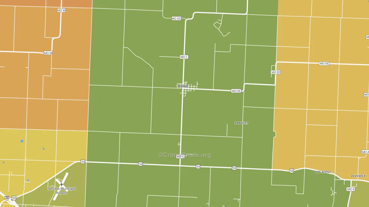 Walker, MO Map of Murder Rates