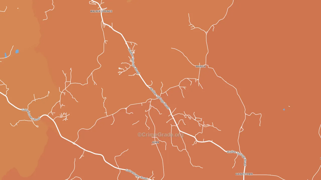 Walker Springs, AL Map of Murder Rates