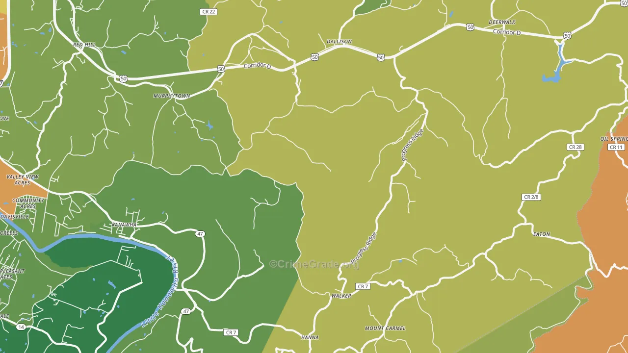 Walker, WV Map of Murder Rates