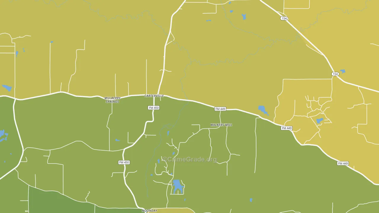 Walkers Mill, TX Map of Murder Rates