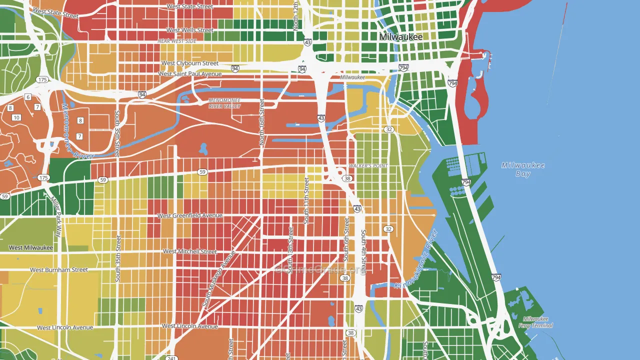 Walker's Point, Milwaukee, WI Map of Murder Rates