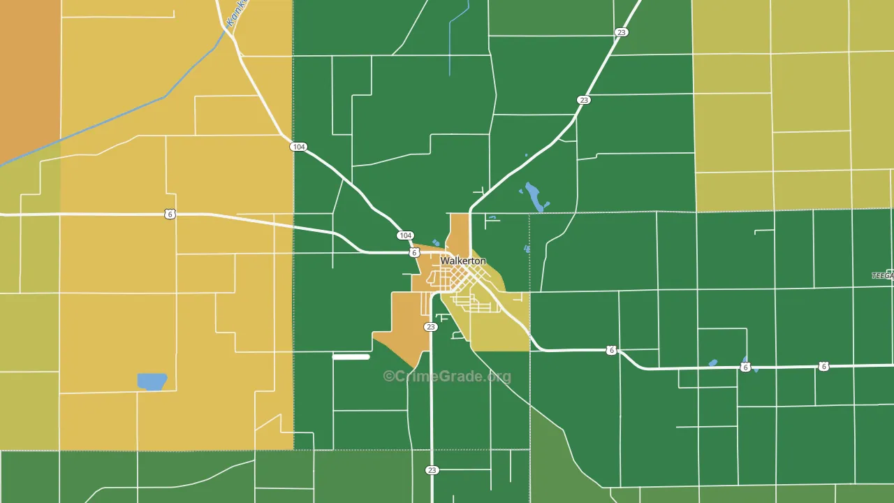 Walkerton, IN Map of Murder Rates
