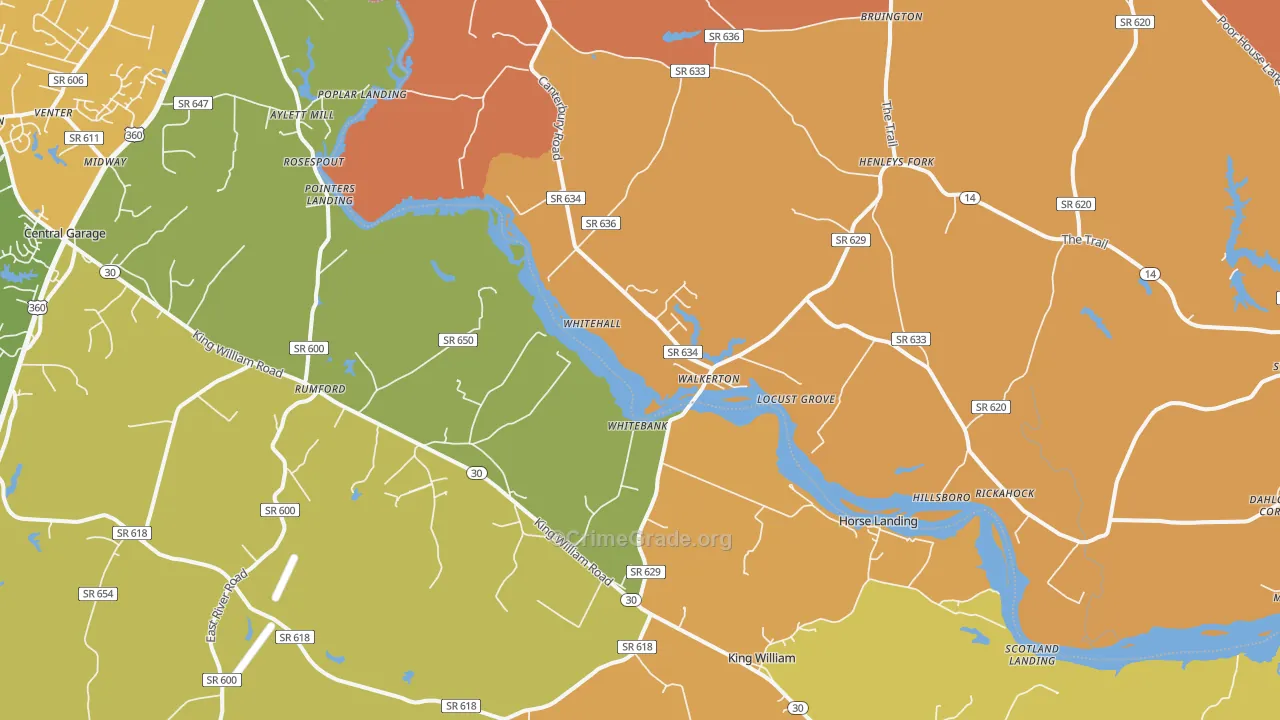 Walkerton, VA Map of Murder Rates