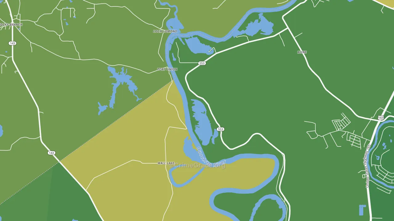 Wall Lake, LA Map of Murder Rates