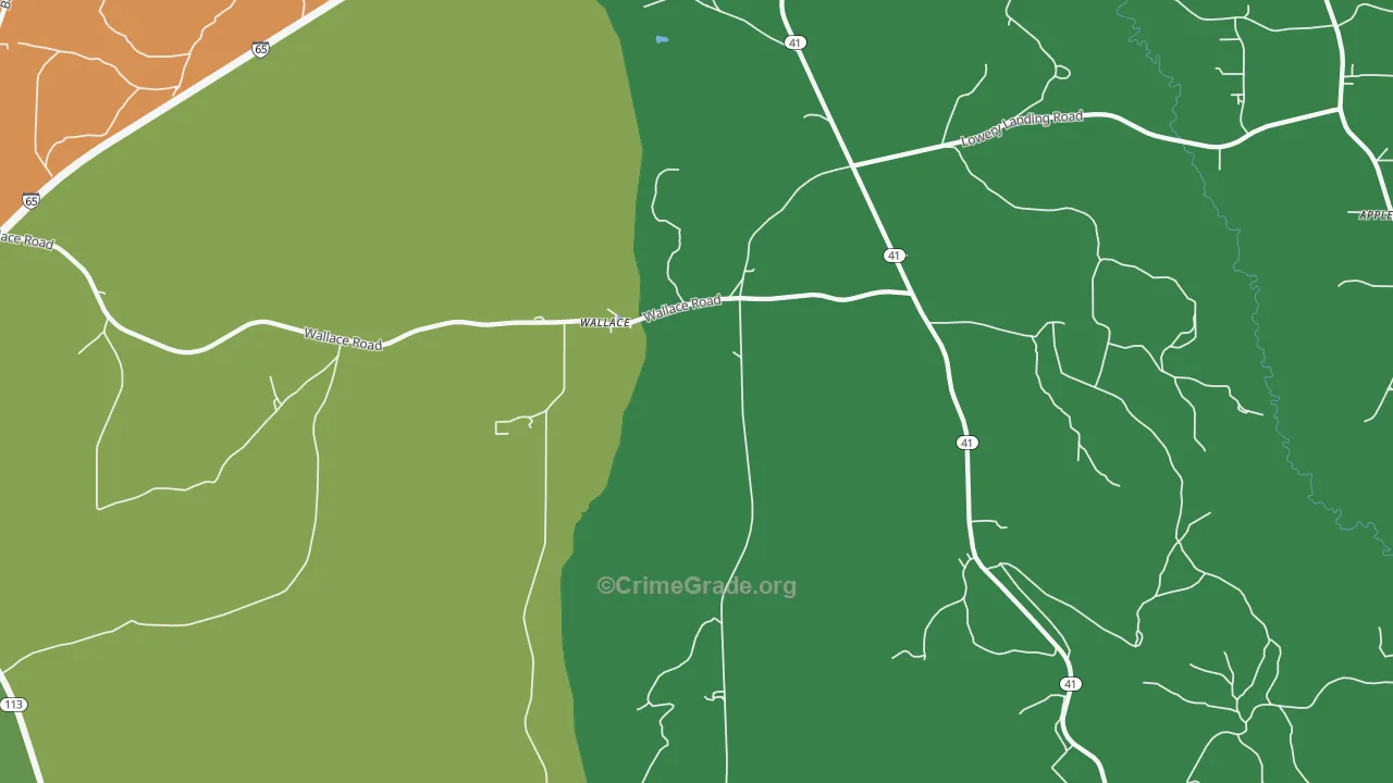 Wallace, AL Map of Murder Rates