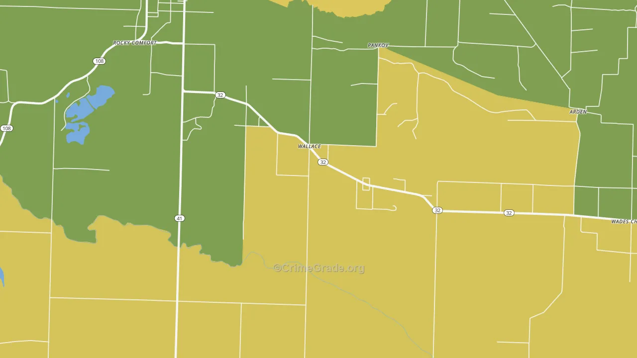 Wallace, AR Map of Murder Rates