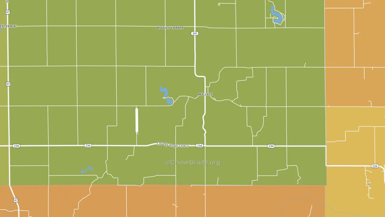 Wallace, IN Map of Murder Rates