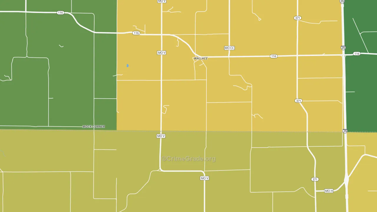 Wallace, MO Map of Murder Rates