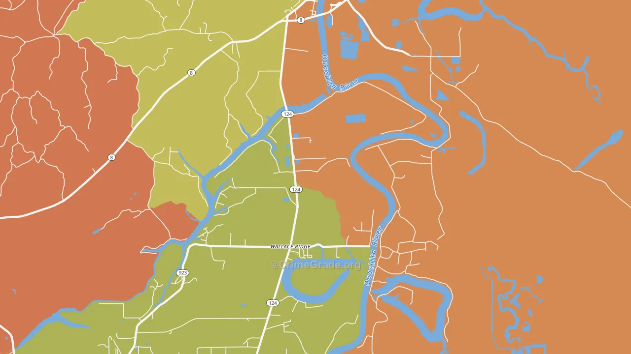 Wallace Ridge, LA Map of Murder Rates