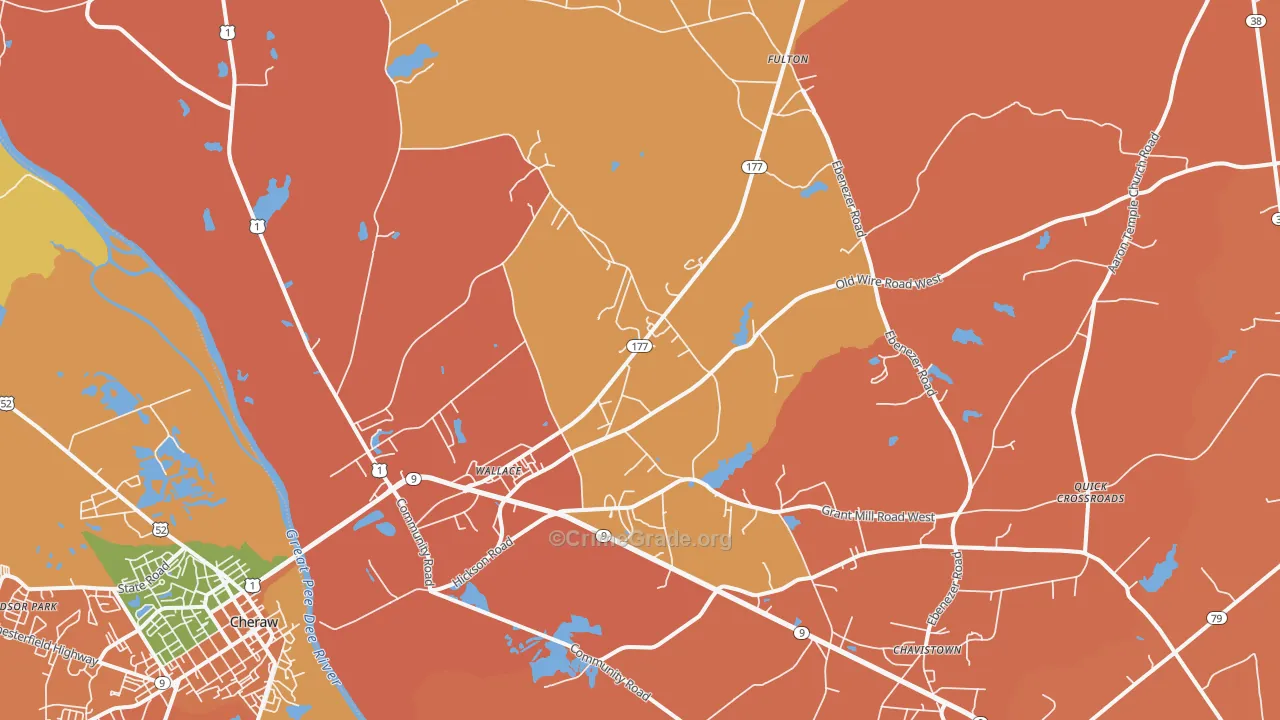 Wallace, SC Map of Murder Rates