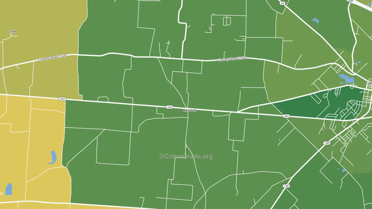 Wallace, TX Map of Murder Rates