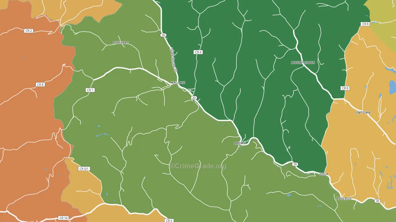 Wallace, WV Map of Murder Rates