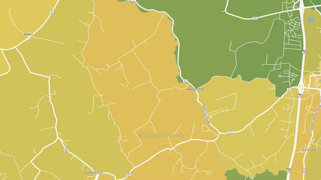 Wallaceton, KY Map of Murder Rates
