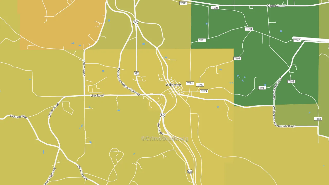 Wallaceton, PA Map of Murder Rates