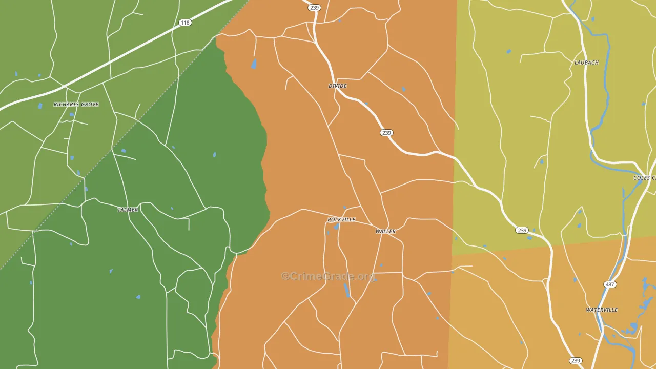 Waller, PA Map of Murder Rates