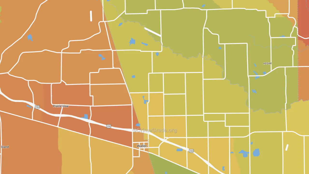 Waller, TX Map of Murder Rates