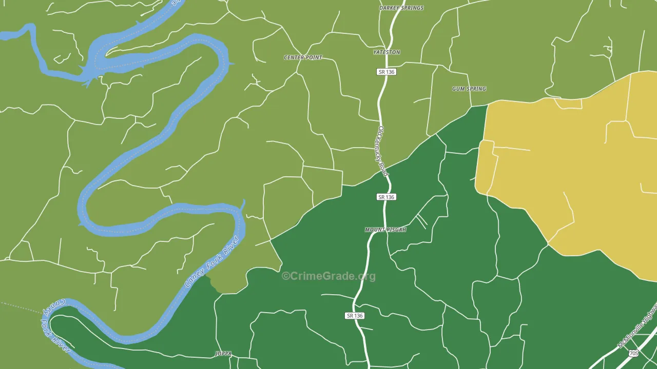 Walling, TN Map of Murder Rates