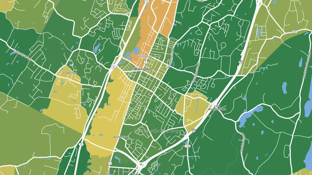 Wallingford Center, CT Map of Murder Rates