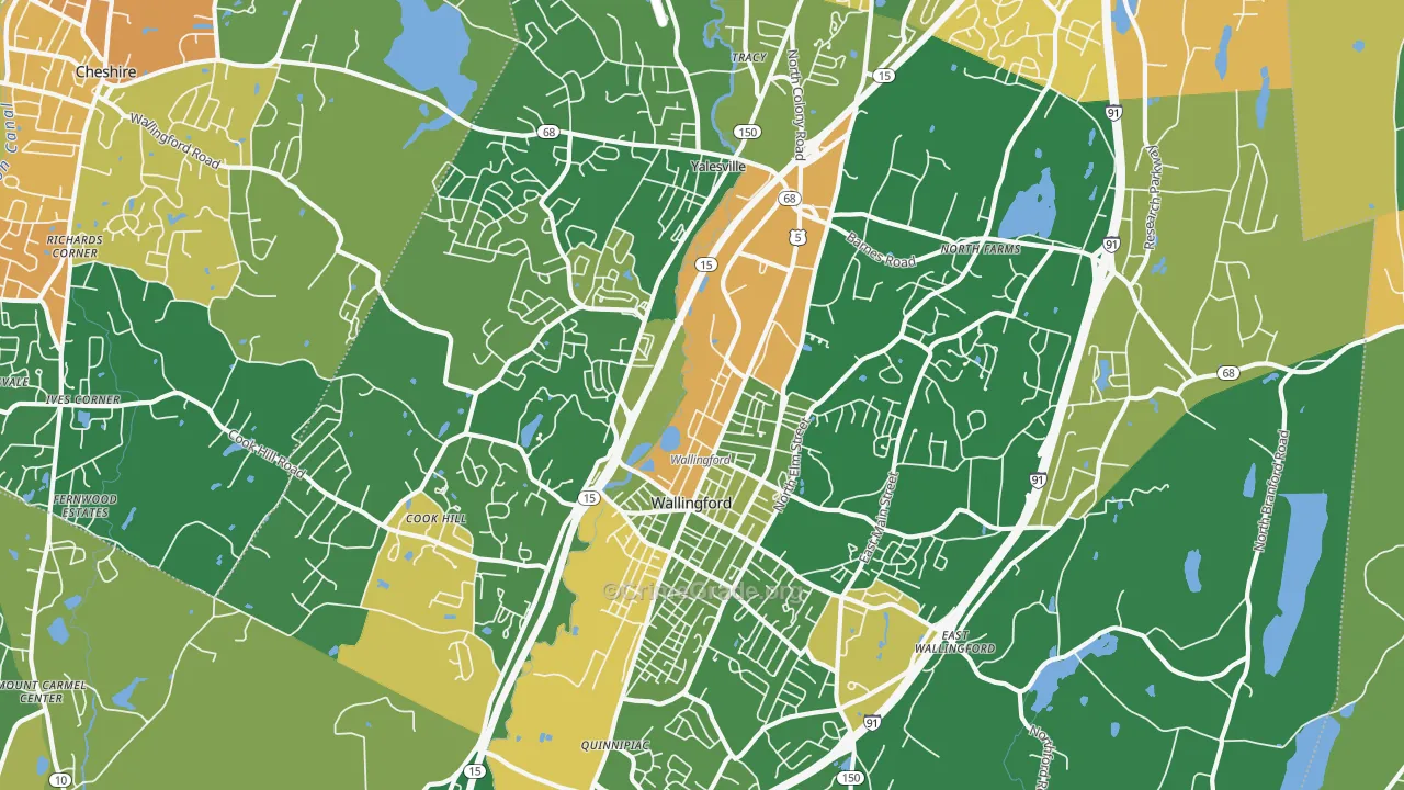 Wallingford, CT Map of Murder Rates