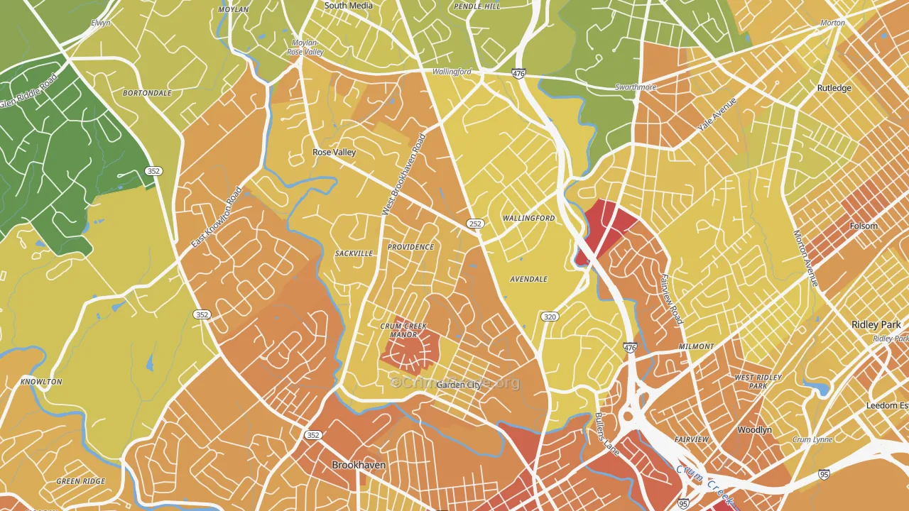 Wallingford, PA Map of Murder Rates