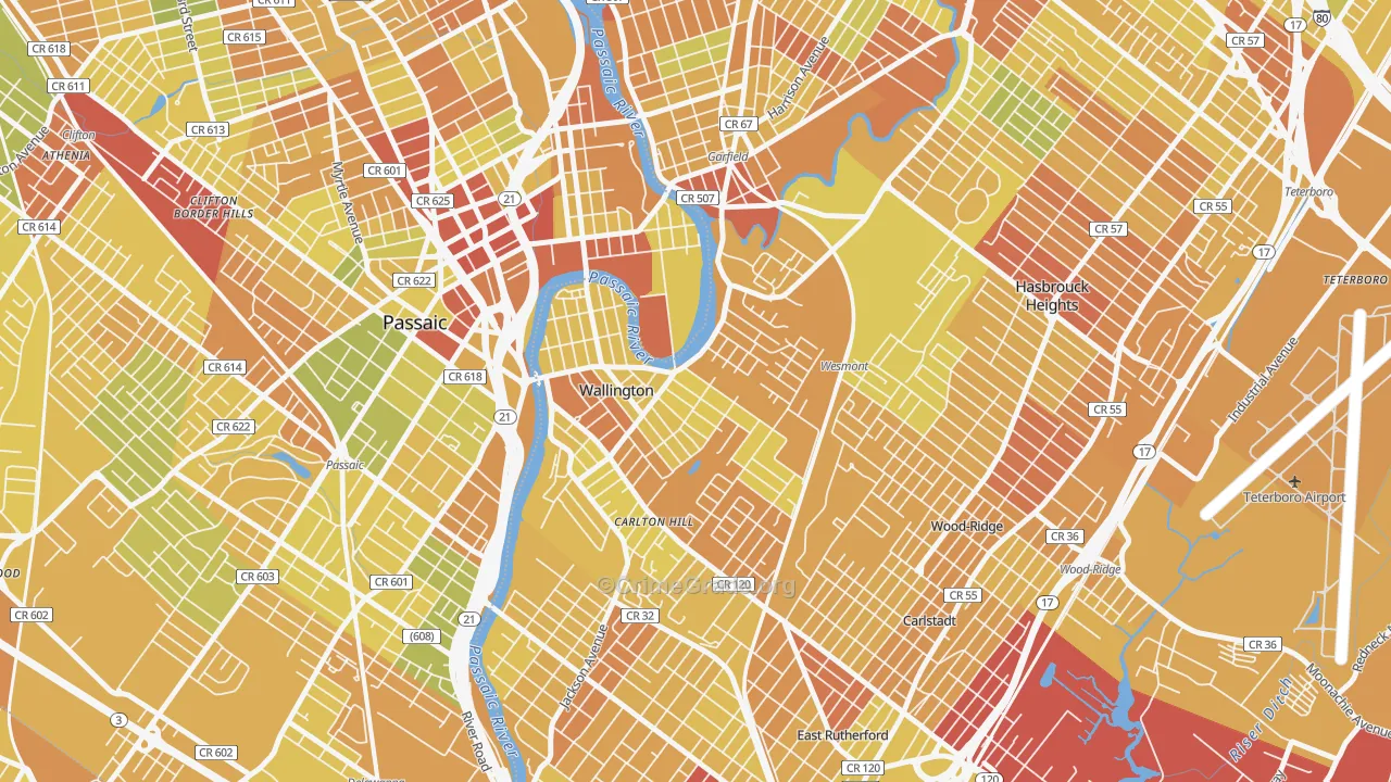 Wallington, NJ Map of Murder Rates
