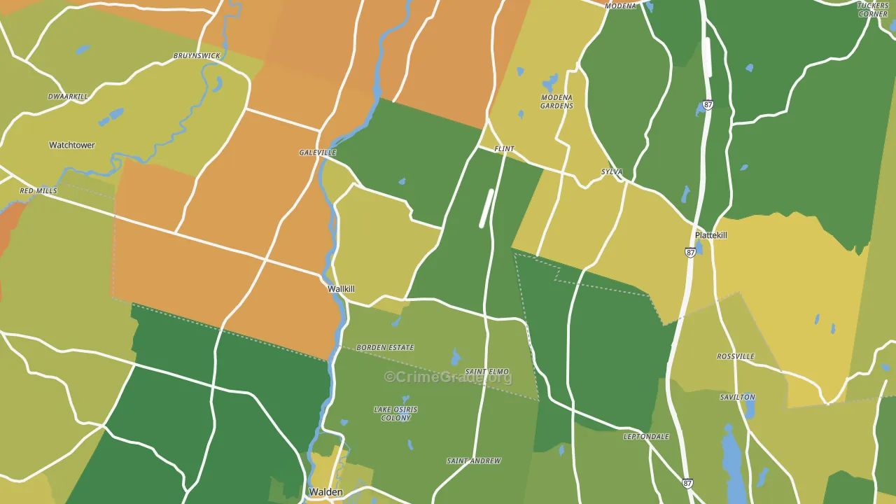 Wallkill, NY Map of Murder Rates