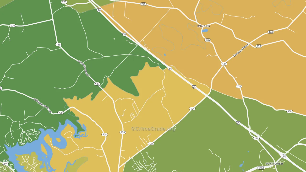 Wallonia, KY Map of Murder Rates