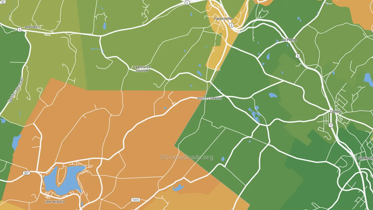 Walls Corners, PA Map of Murder Rates