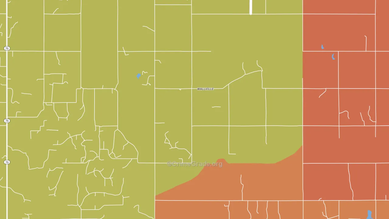 Wallville, OK Map of Murder Rates
