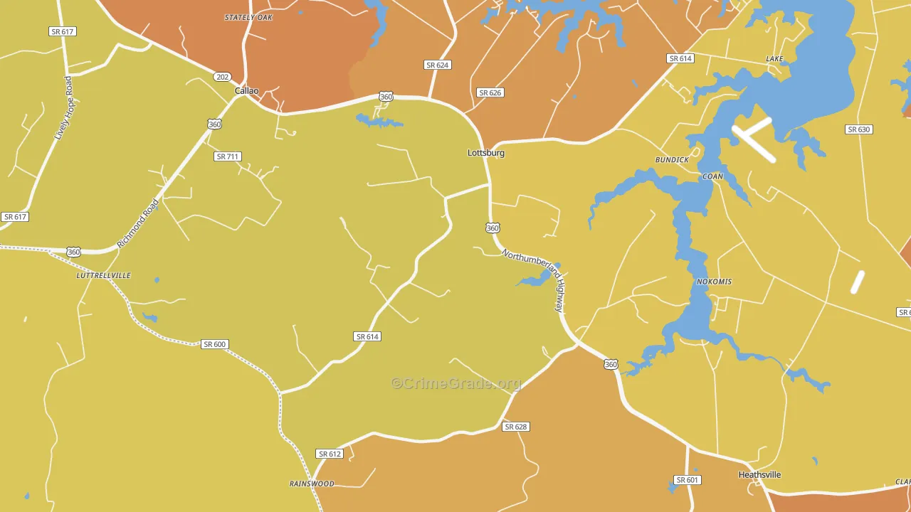 Walmsley, VA Map of Murder Rates