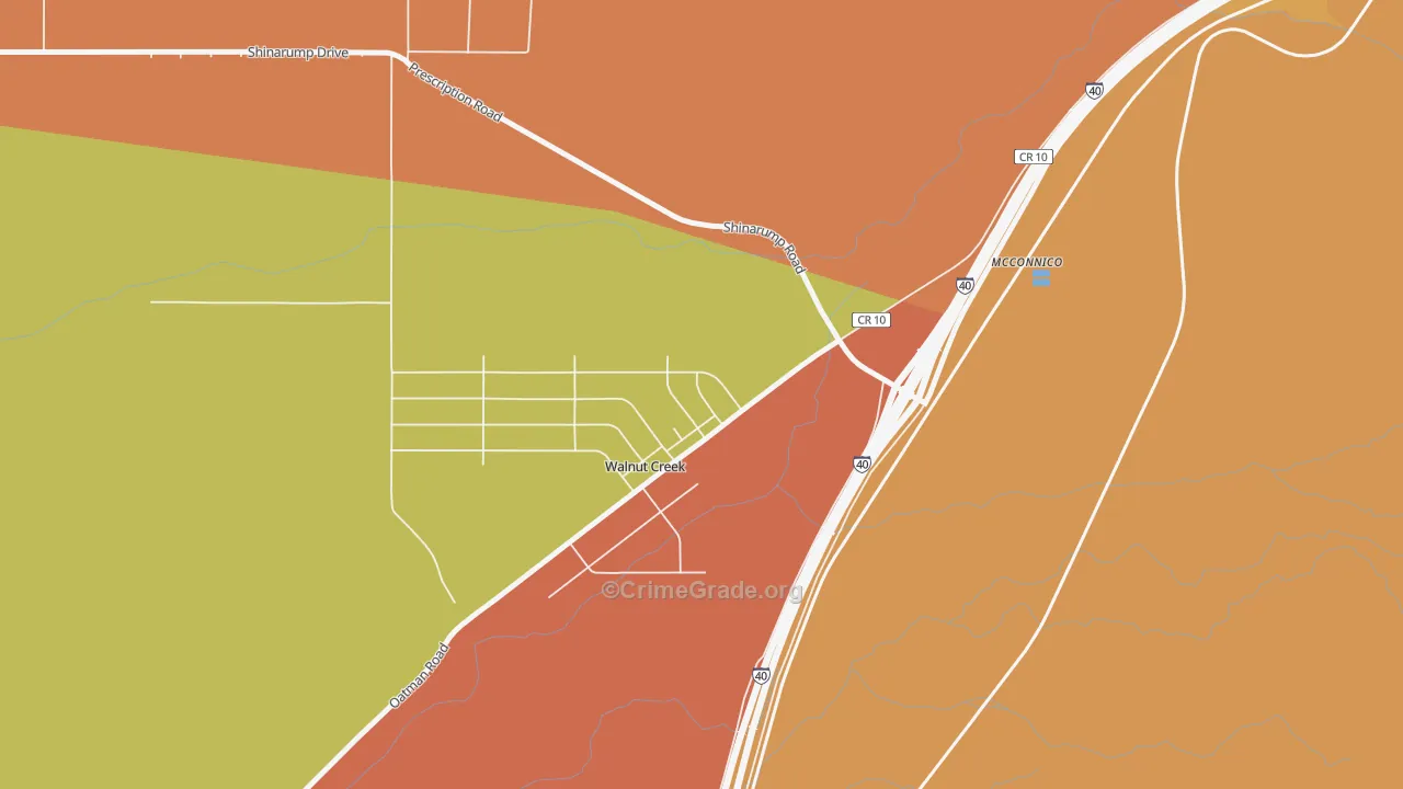 Walnut Creek, AZ Map of Murder Rates
