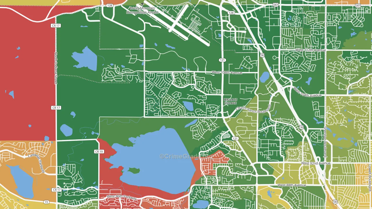 Walnut Grove, Broomfield, CO Map of Murder Rates