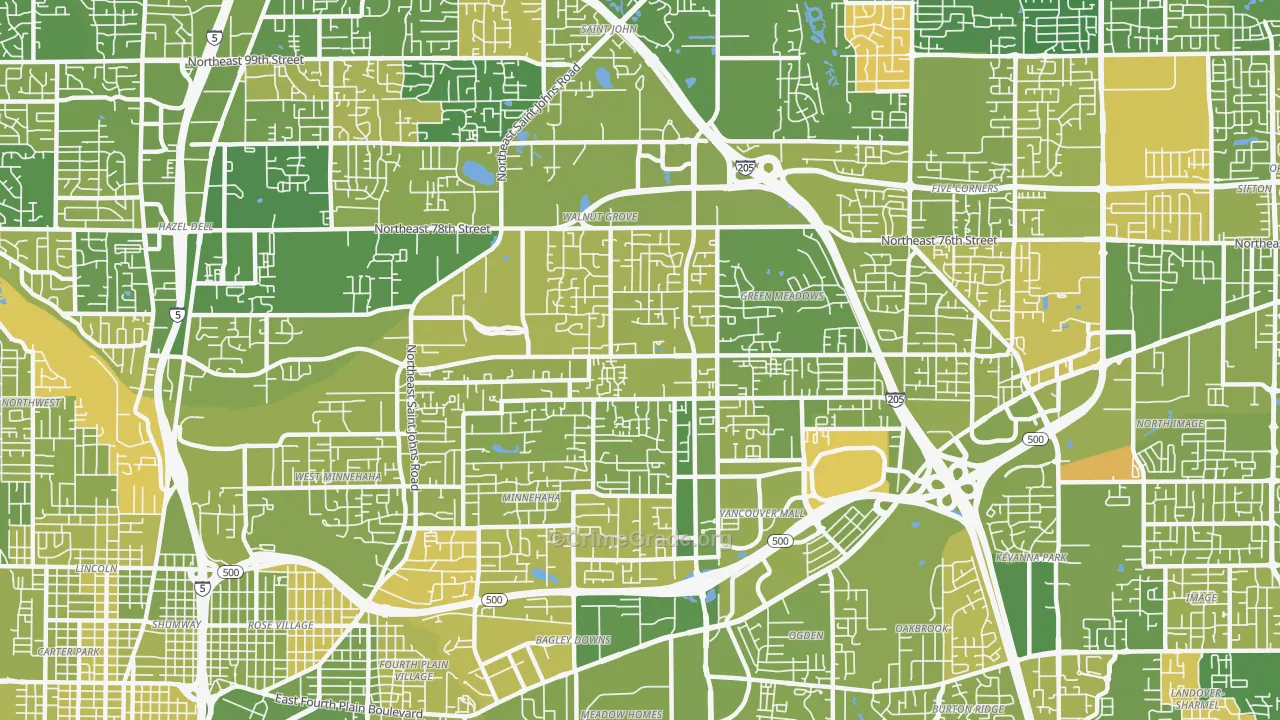 Walnut Grove, WA Map of Murder Rates