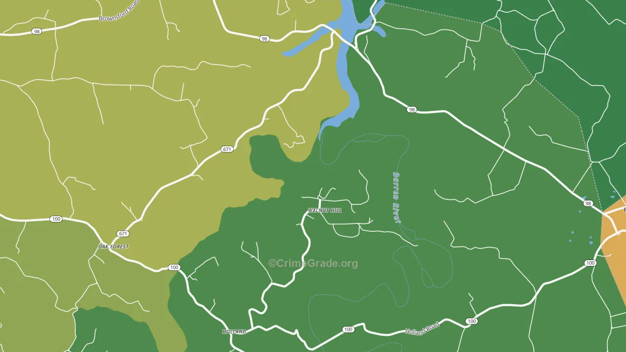 Walnut Hill, KY Map of Murder Rates