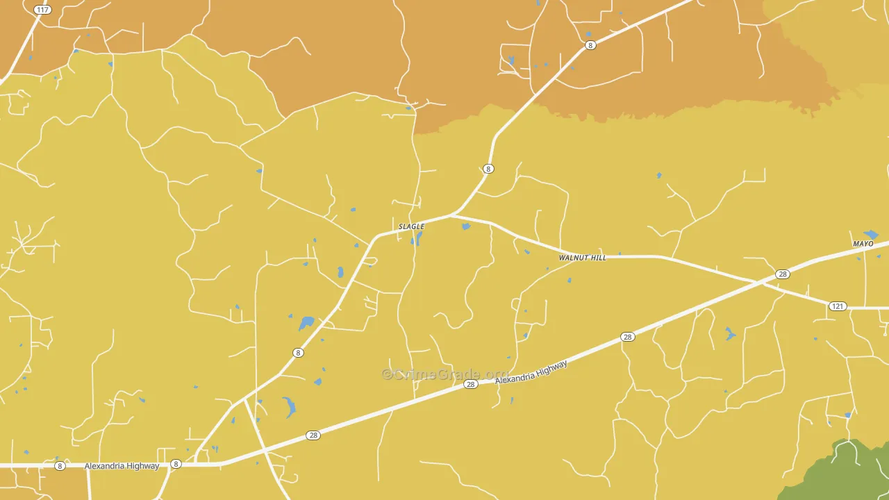 Walnut Hill, LA Map of Murder Rates