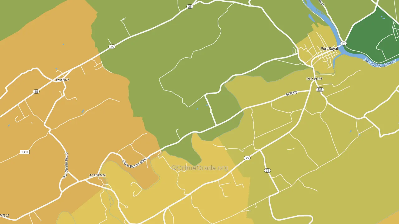 Walnut, PA Map of Murder Rates