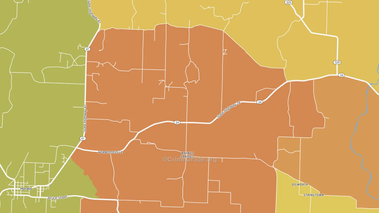 Walnut Springs, AR Map of Murder Rates