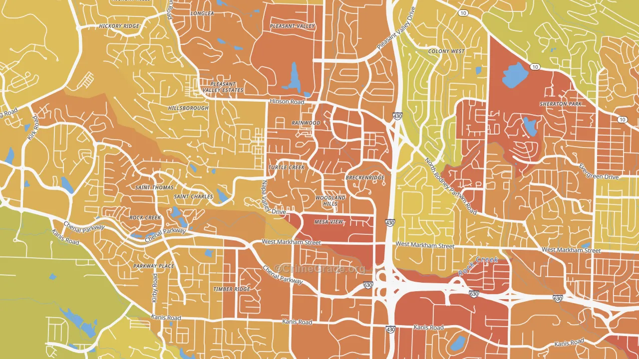 Walnut Valley, Little Rock, AR Map of Murder Rates