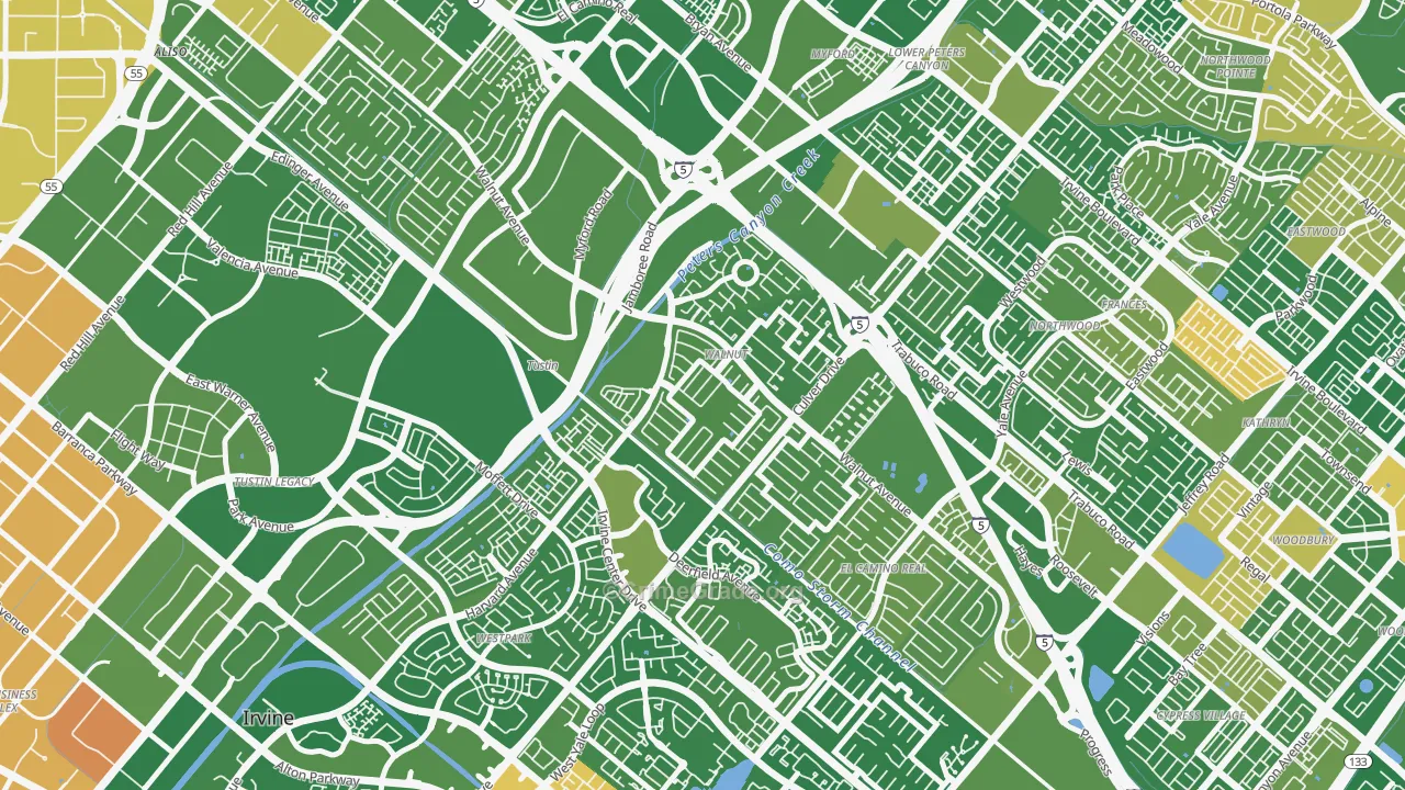 Walnut Village, Irvine, CA Map of Murder Rates